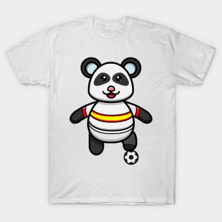 Sticker and Label Of Cute Baby Football Panda T-Shirt